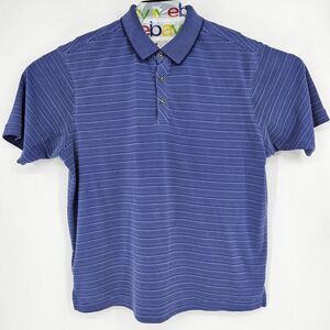 Tommy Bahama Polo Shirt Mens Large‎ Blue Striped Casual Short Sleeve Modal